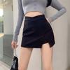 Plus Size High Waist Korean Style Anti-Exposure Bodycon Skirt Pants - Black Midi Skirt for Women, Spring/Summer.