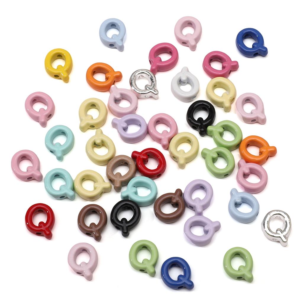5Pcs Alloy Small Colored Drip Oil Letter Beads Bead For DIY Handmade Materials Bracelets Necklaces Jewelry Making