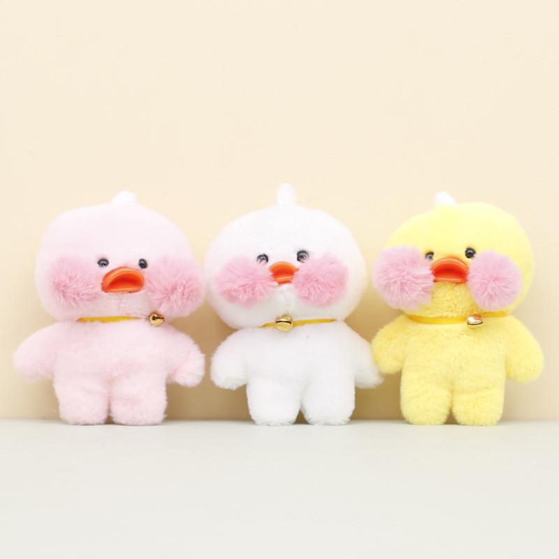 Charming Duck Plush Keyring Fluffy Pp Cotton Stuffed Animal Bag Ornament 12cm