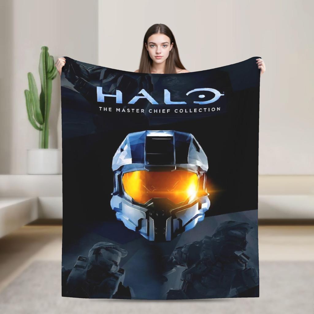 Game H-Halo I-Infinite Warm Soft Blanket Camping Plush Throw Blanket Street Trend Bedroom Flannel Bedspread Sofa Bed Cover