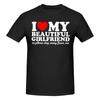 Unisex I Love My Girlfriend Funny Boyfriend Fans Gifts T Shirt Vintage O-neck Cotton Anime Shirt