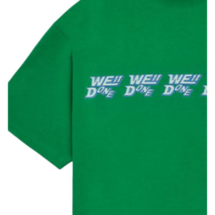 WE11DONE חולצת טי קצרה עם הדפס לוגו SS22, צווארון עגול, שרוולים קצרים, יוניסקס, ירוק WD-TT1-22-694-U-GR
