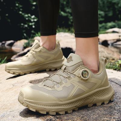 Chaussures de randonnée récréatives d'extérieur chaussures de course confortables de voyage à tige basse bouton rotatif ressort et automne chaussures de course tout-terrain