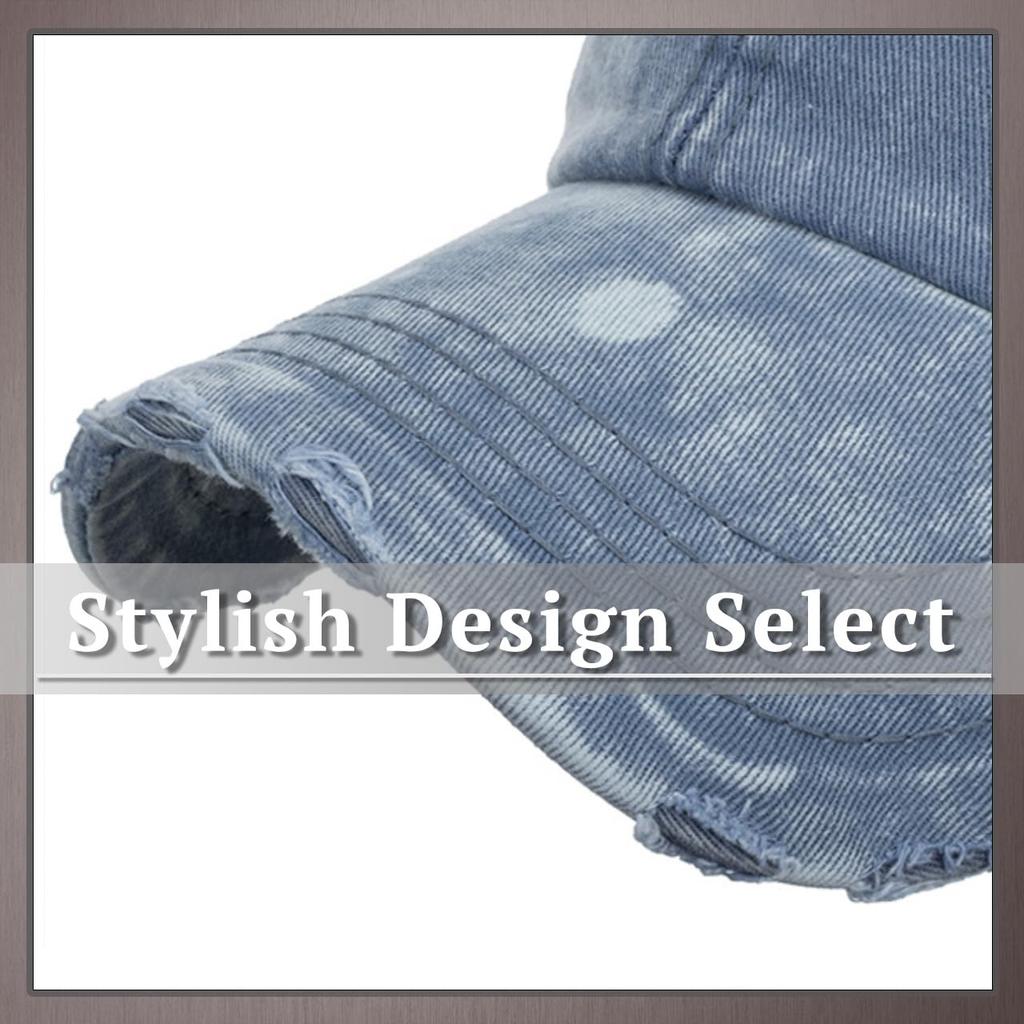 One Limitation Solid Color Distressed Single for Running and Outdoor and CP338 Cap, Color, Activities, Men's Women's, (Blue)