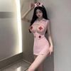 Sexy Lingerie Nurse Uniform Set Women Underwear Deep V Sexy Nurse Woman Cosplay Costume Hollow Out Mini Dress Women's Clothing