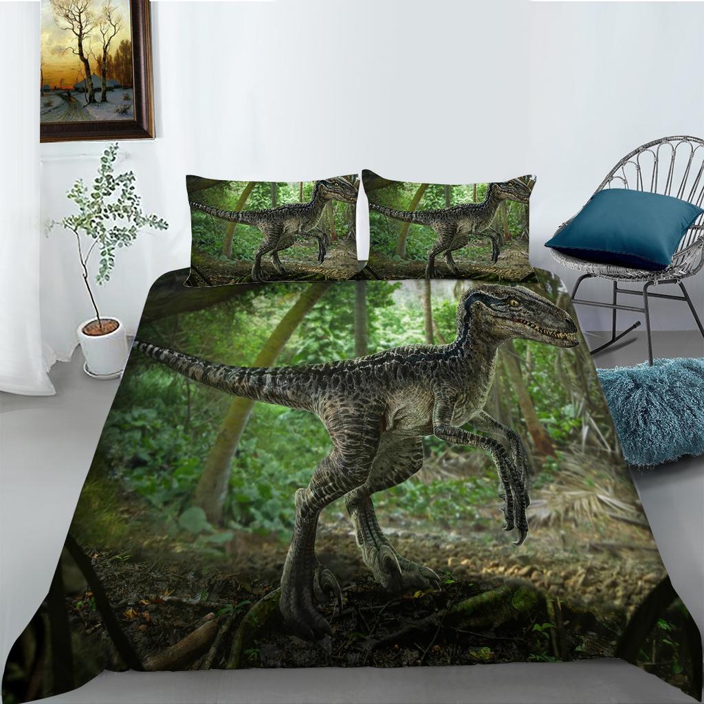 Bettwäsche Zweiteiliges und Dreiteiliges Set Dinosaurier 3D Digitaldruck Polyester