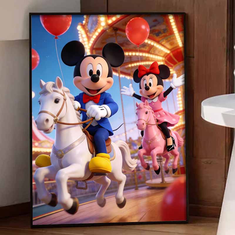 Disney Diamond Art Painting Kit 5D Diamond Carousel Paint Art Diamond Home Wall Decor