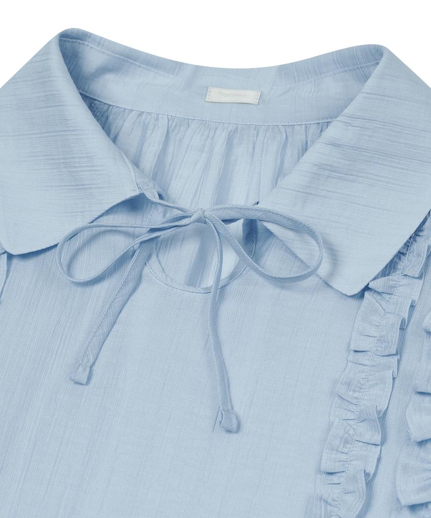 Taibseobiseu Ruffled Round Top [Sky Blue]