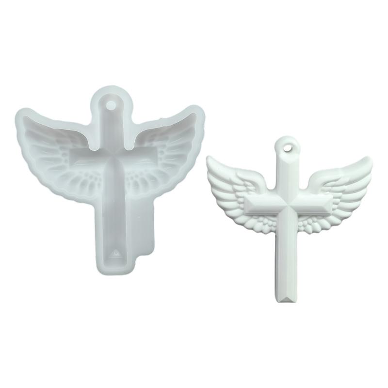 Jewelry Casting Mold,Silicone Pendant Resin Mold Crosses Epoxy Resin Casting Mold for Earring Necklace Keychain Making