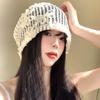 Women's Lace Petal Head-Wrapping Hat Summer Thin Sweet Slouchy Beanie Large Head Circumference Face-Slimming Pull-On Hat