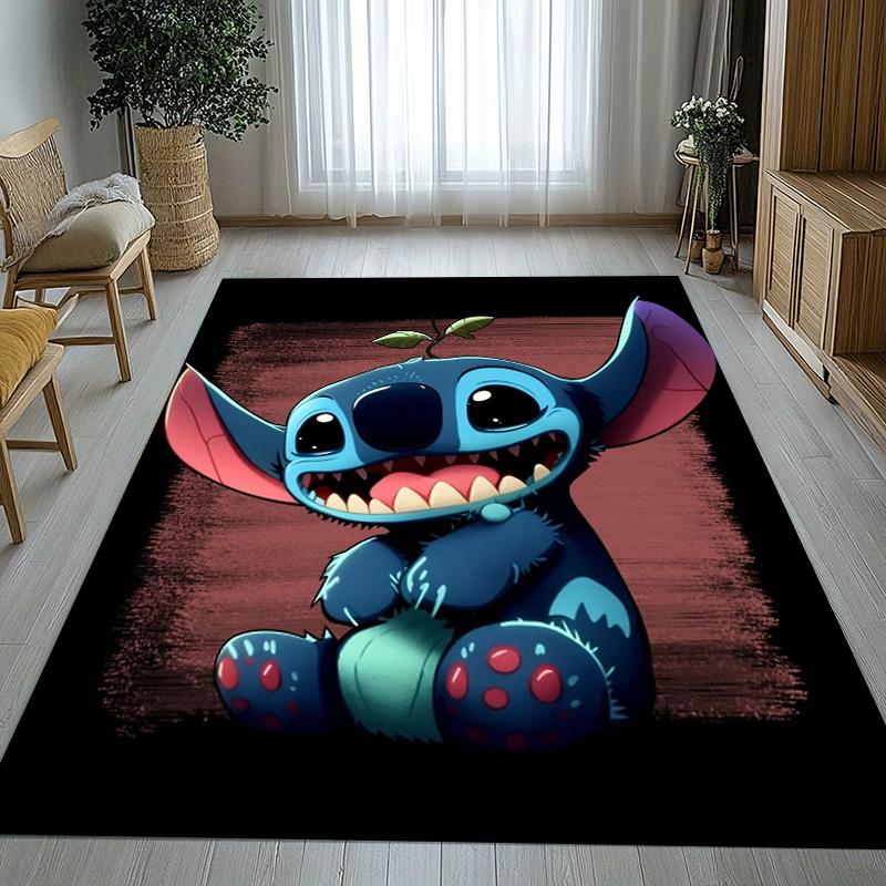Cartoon S-Stich Kawaii Monster Wohnzimmer Rutschfester Teppich Weicher Teppich für Schlafzimmer Kinderzimmer Spielzimmer Sofa, Heimdeko Fußmatte Geschenk