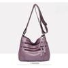 Shoulder bag women's foreign trade new fashion versatile double-layer messenger bag Korean version large-capacity washed leather small bag