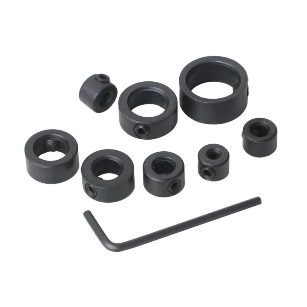 8Pcs New Drill Bit Depth Stopper Set Adjustable Carbon Steel Positioning Collars With Allen Wrench Woodworking Limit Rings