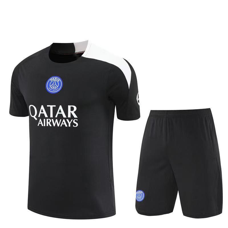 Paris Short Sleeve Training Jersey Set for Adults & Children - Summer Pre-Match Sports Kit