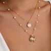 Sommer Meeresmetall Muschel Seestern Imitation Perlen Halskette für Frauen Männer Bohemia Stern Strandurlaub Choker Sommer Schmuck