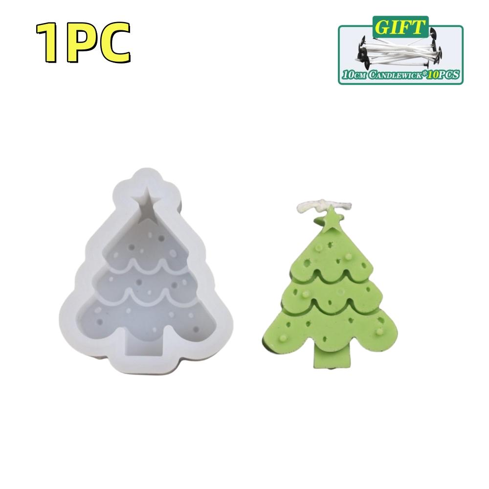 1-5PCS Christmas Silicone Candle Mold DIY Handmade Aromatherapy Molds Baking Resin Soap Decorative Ornament Tools for Home Decor