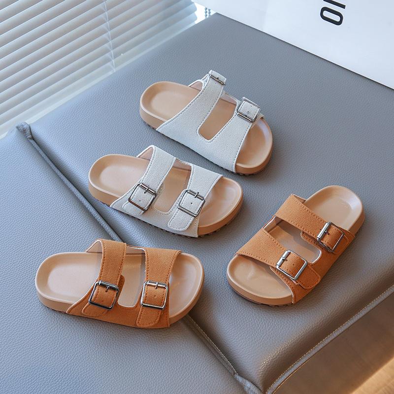 2026New Summer Girls' Slippers Fashion Casual Shoes Beach children's leather sandals