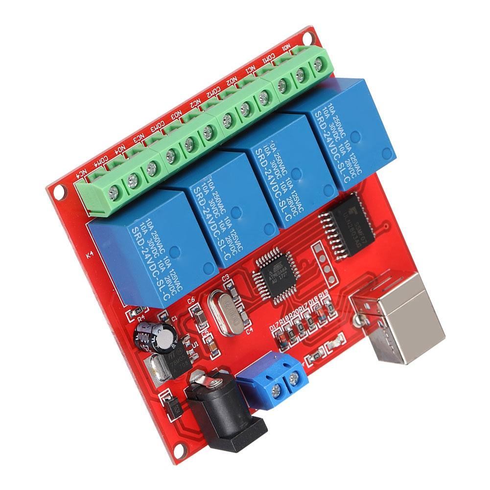 4 Channel 24V Computer USB Smart Switch Controller PC Relay Drive Module Expansion Board