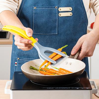 1Pcs Multifunction 2 In 1 Spatula Tongs for Kitchen Egg Steak Toast Ham Fried Tongs Non Stick Tongs Novel Kitchen Accessories