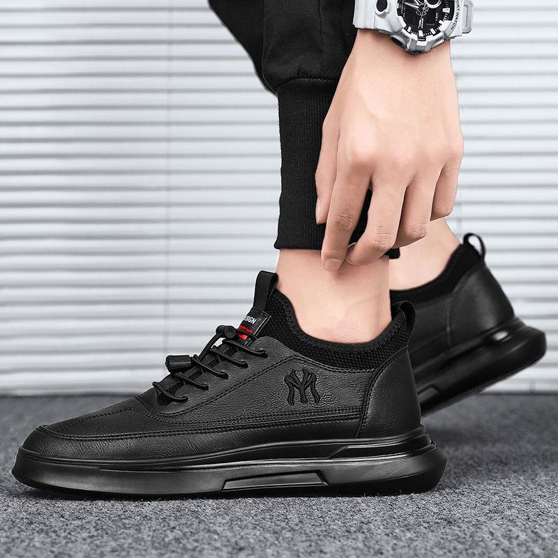 Koreanische Version Herrenschuhe runde Spitze PU-Oberfläche Sportschuhe Herren Frühling und Herbst neue trendige Herren Freizeitschuhe Herren