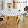 Anti Scald Circular Tablecloth with Elastic Band for Fixing Anti Slip Waterproof Oil Resistant Tablecloth for Home Dining Rooms