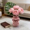 Pink White Bow Vase Plastic Farmhouse Flower Vase Makeup Brush Pen Holder for Table Bathroom Shelf Centerpiece