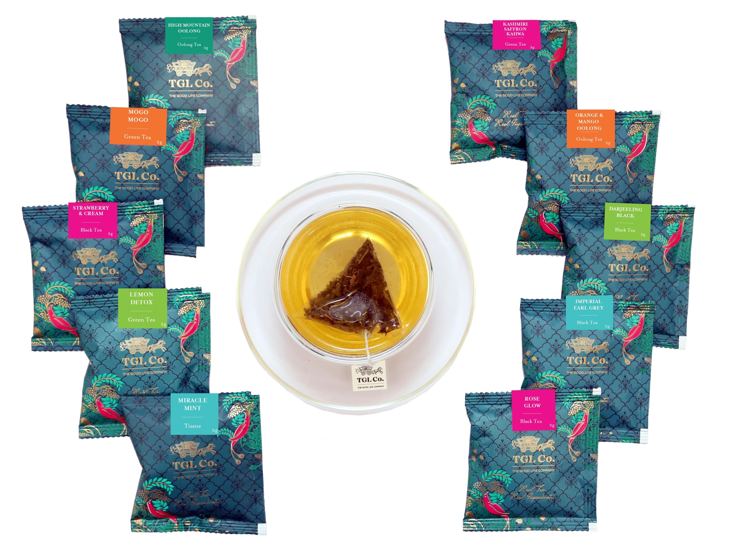 TGL Co. Bestsellers Tea Sampler Box - 10 Assorted Tea bags | Boost Immunity and Digestion | Good for Heart and Brain Health | Rich in Antio