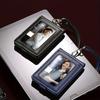 Leather ID Tag Badge Holder Protective with Lanyard Employee Pass Work Card Case Buckle Photocard Flip Chest Card Bag