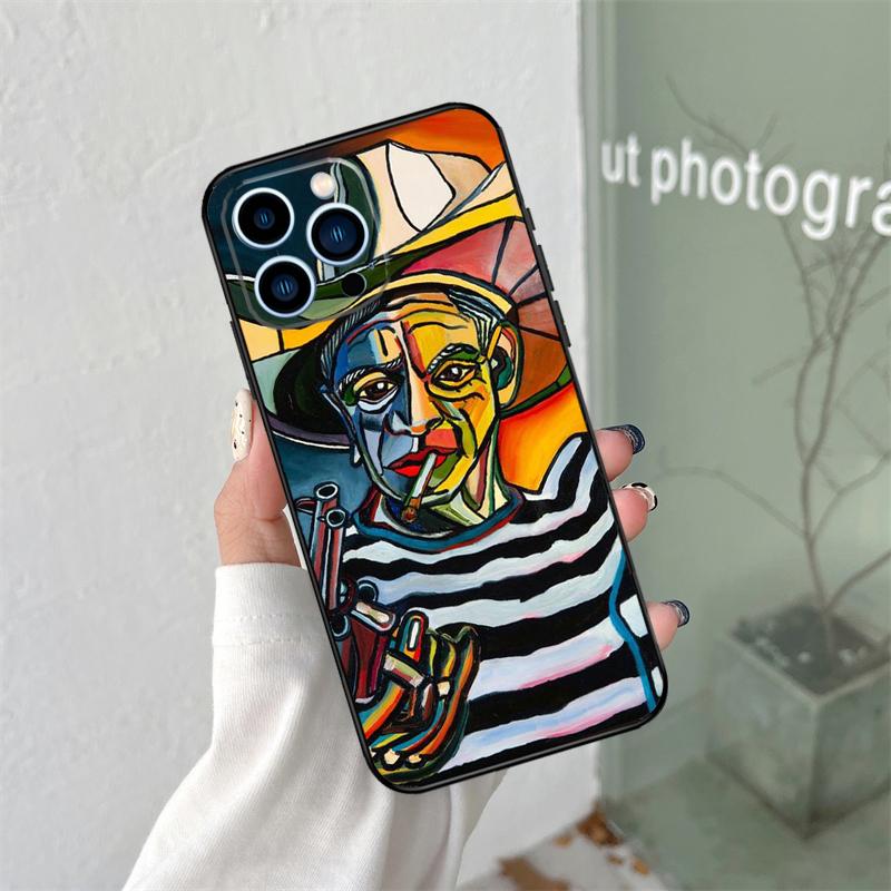 Picasso Abstract Art Painting Silicone Soft Case For iPhone 17 Air 11 14 15 16 Pro Max 13 12 Mini 16 Plus 16e Back Cover