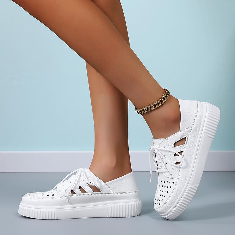 Women’s Wedge Sneakers White Leather Sandals Comfort Casual Blue Summer Maternity Shoes Plus Size