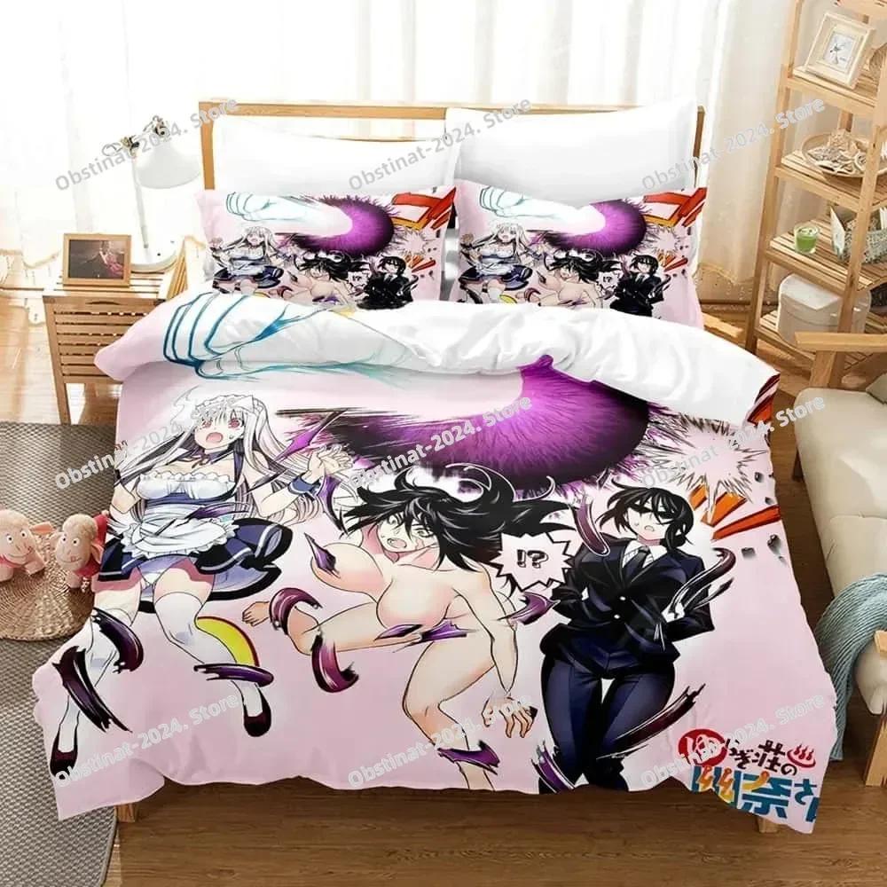 3D Anime Yuragi-sou No Yuuna-san Bedding Set Print With Pillowcase Duvet Cover Soft Single Double Queen Super King Size Bedroom