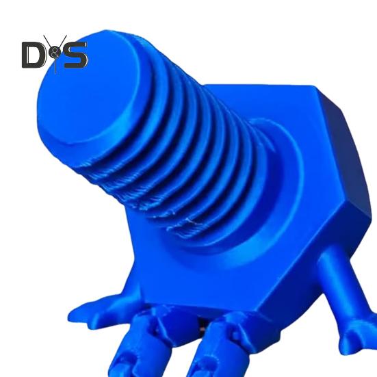 1/2Pcs 3D Printed Bolt Nut Figurine with Articulated Legs Movable Joints Cartoon Screw Figure Statue Toy Home Office Desktop Decoration Ornament