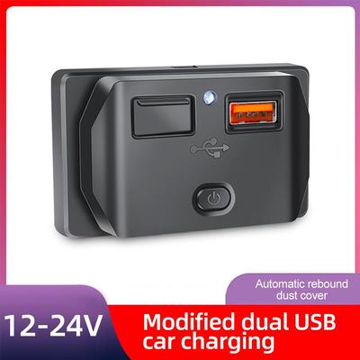 Araba 12V Şarj Cihazı Kamp Tekne Karavan Karavan Şarj Cihazı Çıkışı 4.8A 3.1A Çift USB Bağlantı Noktaları Şarj Soketi Paneli Araba Ev Evrensel Aksesuarlar