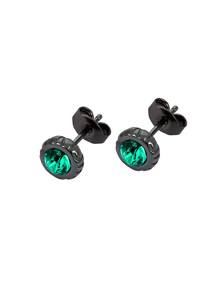

Черные Золотые Зеленые Бриллианты Круглые Серьги-пусеты из серебра 925 пробы