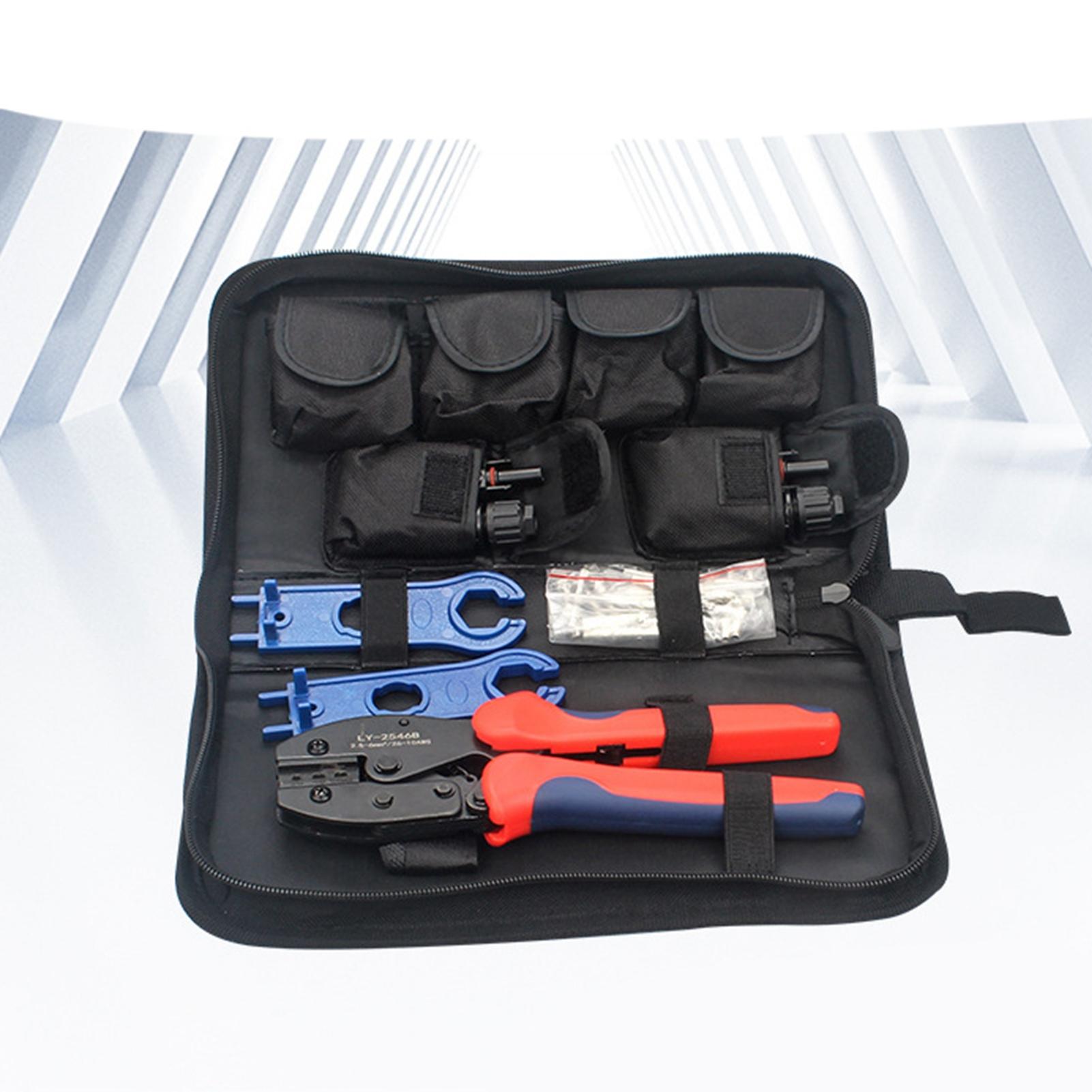 

Solar Crimping Tool Kit High Efficiency Portable PV Cable Crimp Pliers Connectors Wrench Set Pocket