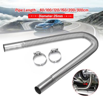 Heater Exhaust Pipe 25mm Stainless Steel 200/300cm Hardware Part for Air Diesel Heater Exhaust Pipe Car Ship Truck Universal