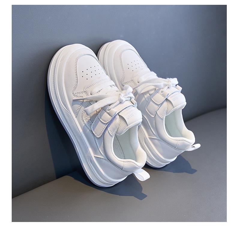 2025 Autumn Girls' White Skate Shoes - Versatile Soft Sole Sports Shoes for Older Kids