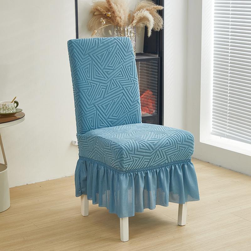 Thickened Jacquard Chair Cover One-Piece Elastic All-Inclusive Chair Cover Hotel Restaurant Stool Dust Cover Universal