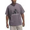 Adidas Basketball Logo Letter Crew Neck Short Sleeve T-Shirt Unisex T-Shirts Gray JC7834