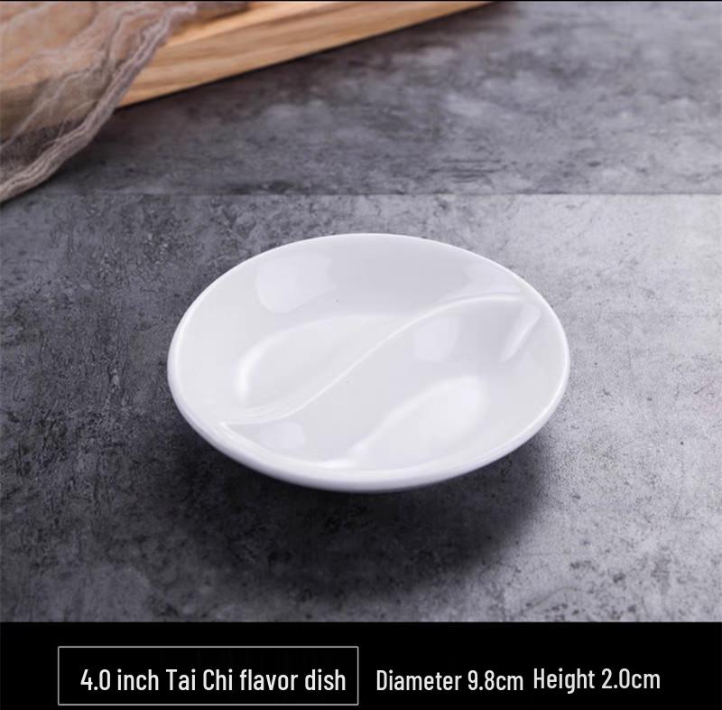 Pure White Ceramic Soy Sauce & Seasoning Dish for Hotel Use