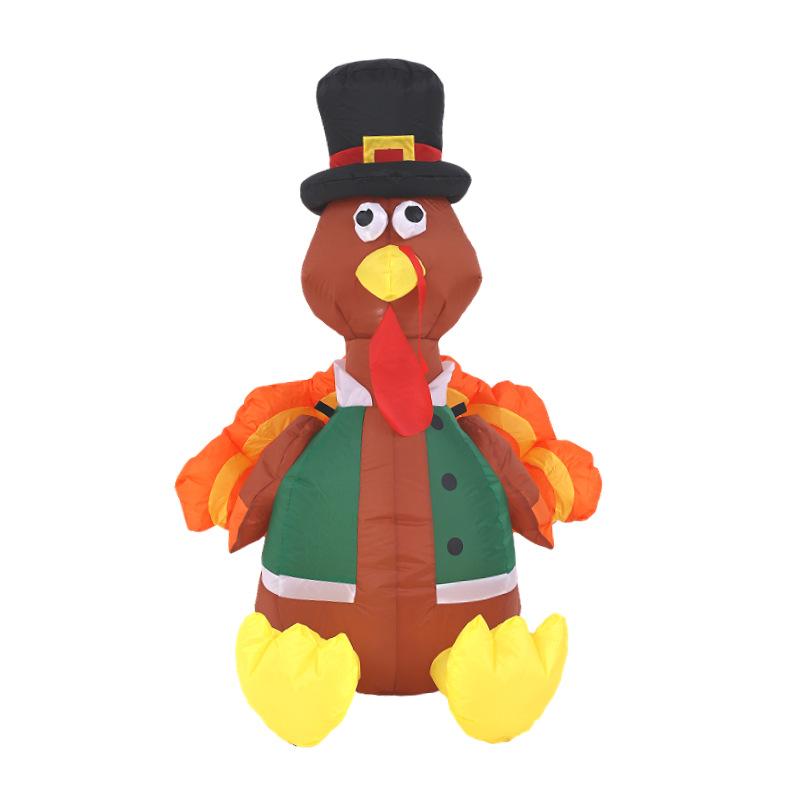 Thanksgiving Inflatable Turkey Outdoor Yard Decoration with LED Lights for Holiday Party