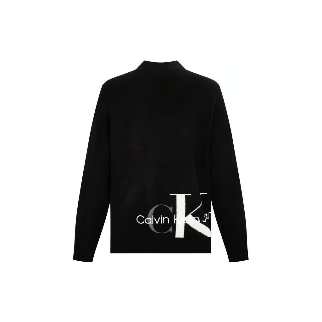 Calvin Klein Knitwear Men's Black Stand Collar Moderate Cardigan J319778-BEH