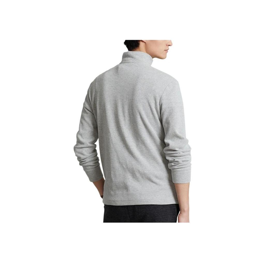 Polo Ralph Lauren Embroidered Logo Polo Collar Long Sleeve T-Shirt Men Tops Light-Gray 710671929-009