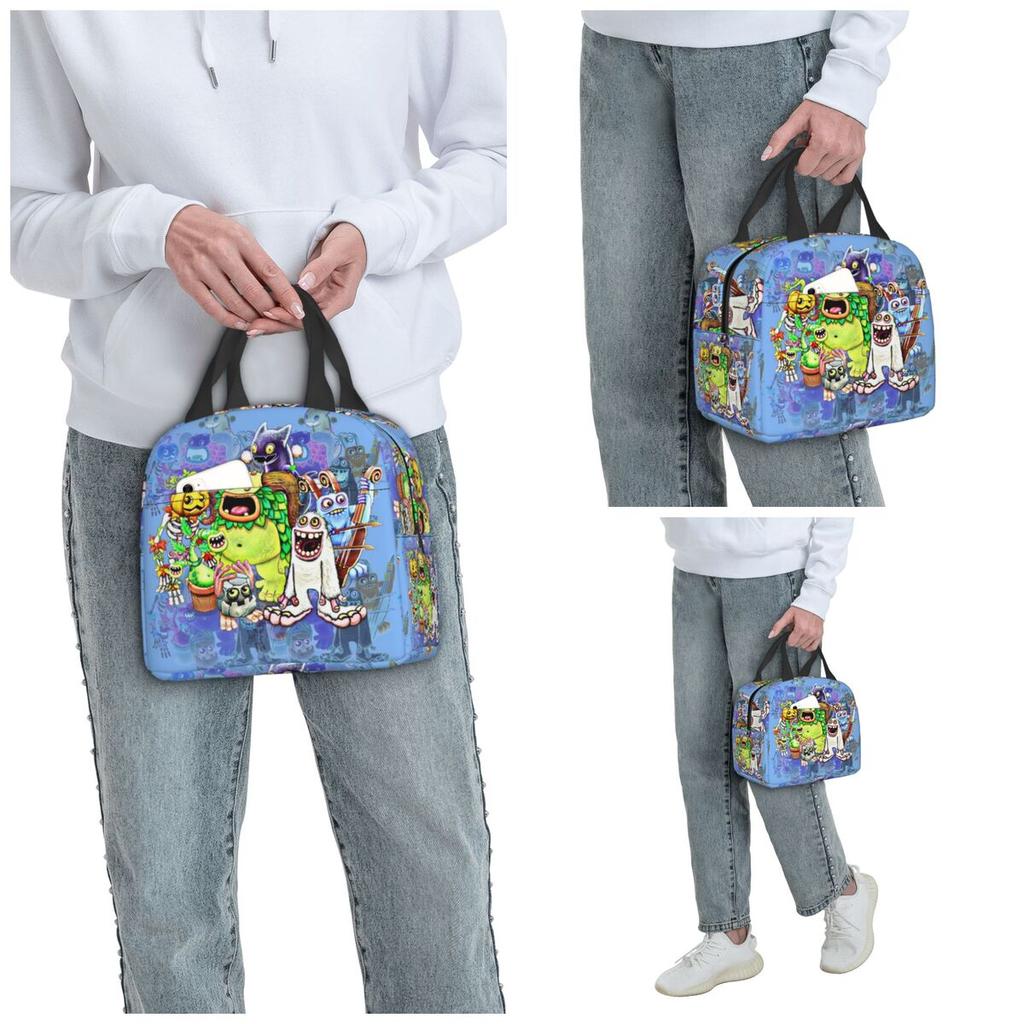 My Singing Monsters Characters Insulated Lunch Bag for Kids School Cooler Thermal Food Box Tote Portable Lunch Boxes Container