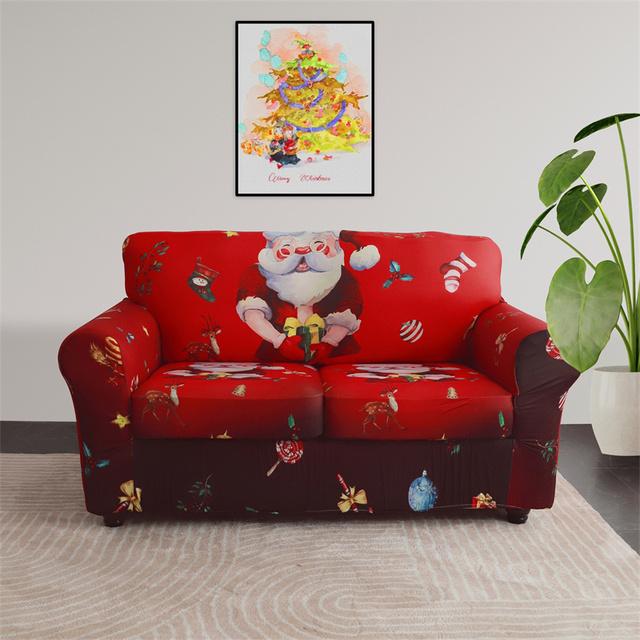 1set Weihnachten Sofa Abdeckung Stretch Sofa Schonbezüge Für Wohnzimmer Weihnachten Sessel Couch Abdeckungen Mit Kissen Abdeckung Couch Bezug