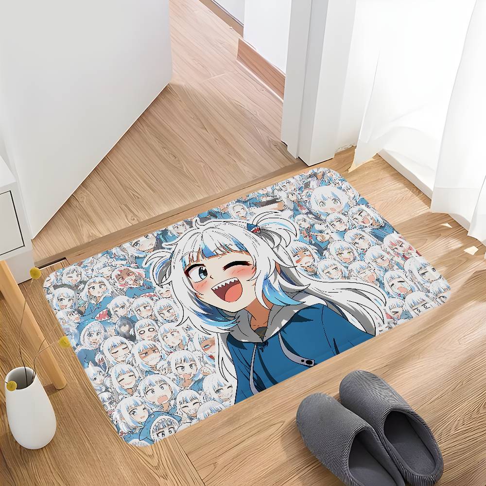 

G-Gawr Gura Floor Mat Retro Multiple Choice Living Room Kitchen Rug Non-Slip Modern Home Decor 40x60cm