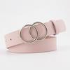 Fashion Leather Waist Belt for Jeans Double Ring Buckle Ladies Belt for Dresses Black White Brown Women Belt Wild Waistband
