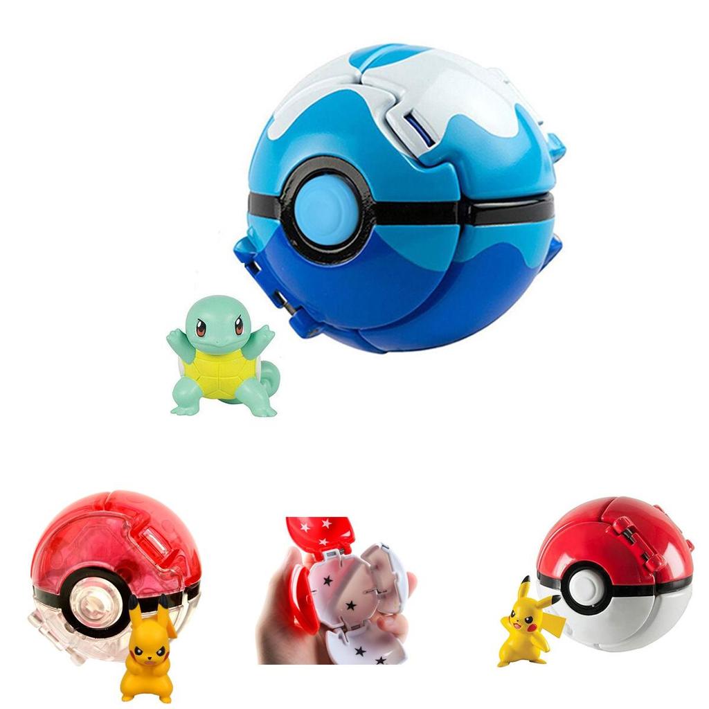 Pokemon Poke Ball Elf Figure Model Toy Pikachu Charmander Litten Rockruff Game Anime Figure