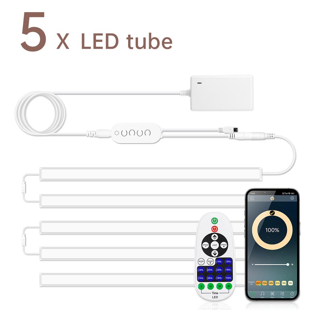 Wireless Bluetooth Remote Control Under Cabinet LED Unit Lights Bar 12V Dimmable Aluminium Tube For Kitchen Counter Closet Lamp