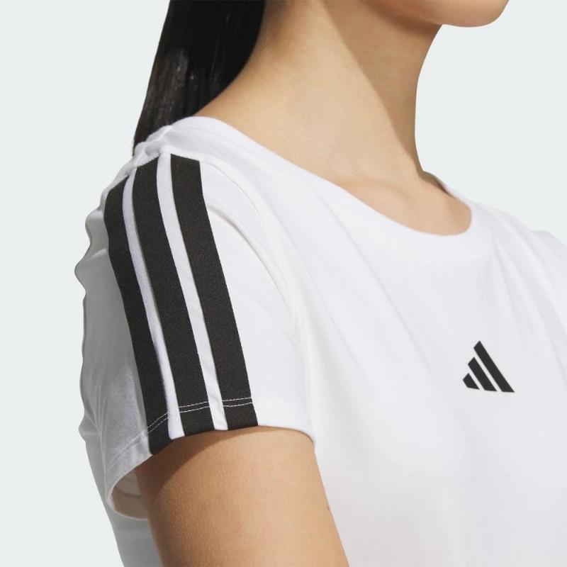 Adidas SS25 Fashion Comfortable Round Neck Short Sleeve T-Shirt Women T-Shirts White JZ2313